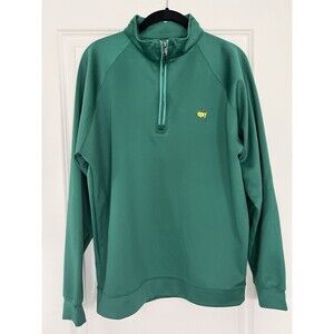 Men’s Masters Tech Quarter Zip Pullover In Masters Green Medium EUC